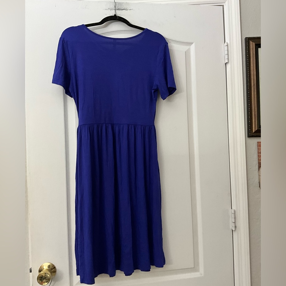 NWT DB Moon Classic Short-Sleeve Blue Midi Dress Sz m - Picture 3 of 6